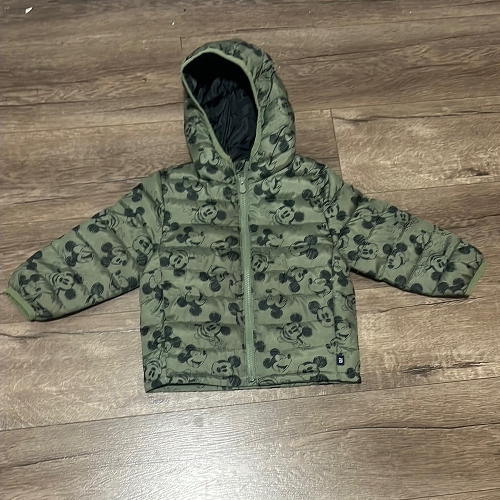 Disney Mickey Mouse Green Puffer Jacket